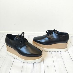 Stella McCartney Elyse black platform oxfords 7